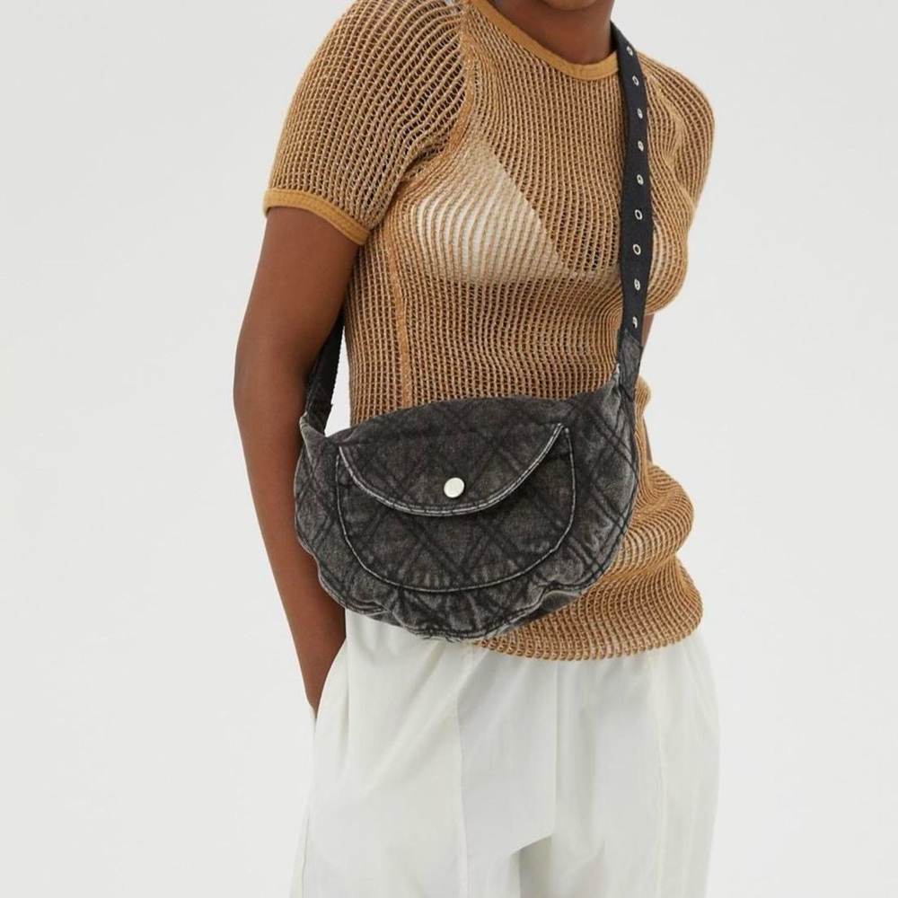 Quilted Denim Sling Bag